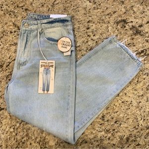 Gogo High Rise Straight Light Wash Jeans
